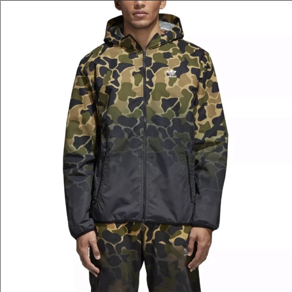Adidas Men's Camo Windbreaker Zip Up Jacket XXL